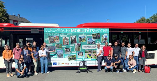 Tolle Bilder aus den Städten und Gemeinden des Kreises zieren Busse der Märkischen Verkehrsgesellschaft. Auch in diesem Jahr beteiligt sich der Märkische Kreis mit seinen Partnern mit spannende Aktionen an der Europäische Mobilitätswoche vom 16. bis 22. September. Foto: Märkischer Kreis