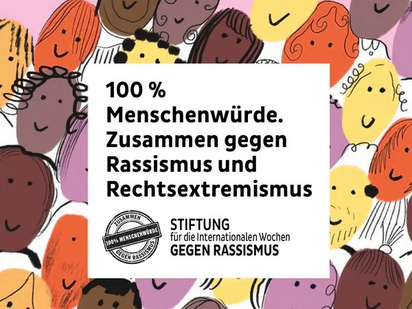 Die Internationalen Wochen gegen Rassismus finden in diesem Jahr unter dem Motto „100% Menschenwürde. Zusammen gegen Rassismus und Rechtsextremismus“ statt. Symbolbild Sophie Niklas