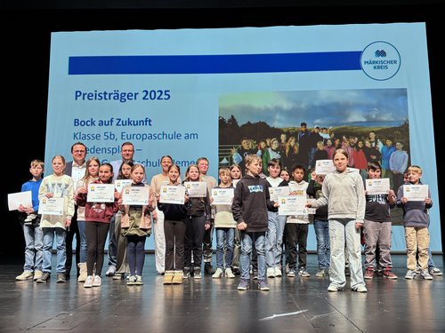 Die Klasse 5b der Europaschule am Friedenspark - Gesamtschule der Stadt Hemer gewann den Videowettbewerb für Schülerinnen und Schüler der Sekundarstufen I & II aller weiterführenden Schulen im Kreisgebiet. Foto: Hannah Heyn / Märkischer Kreis